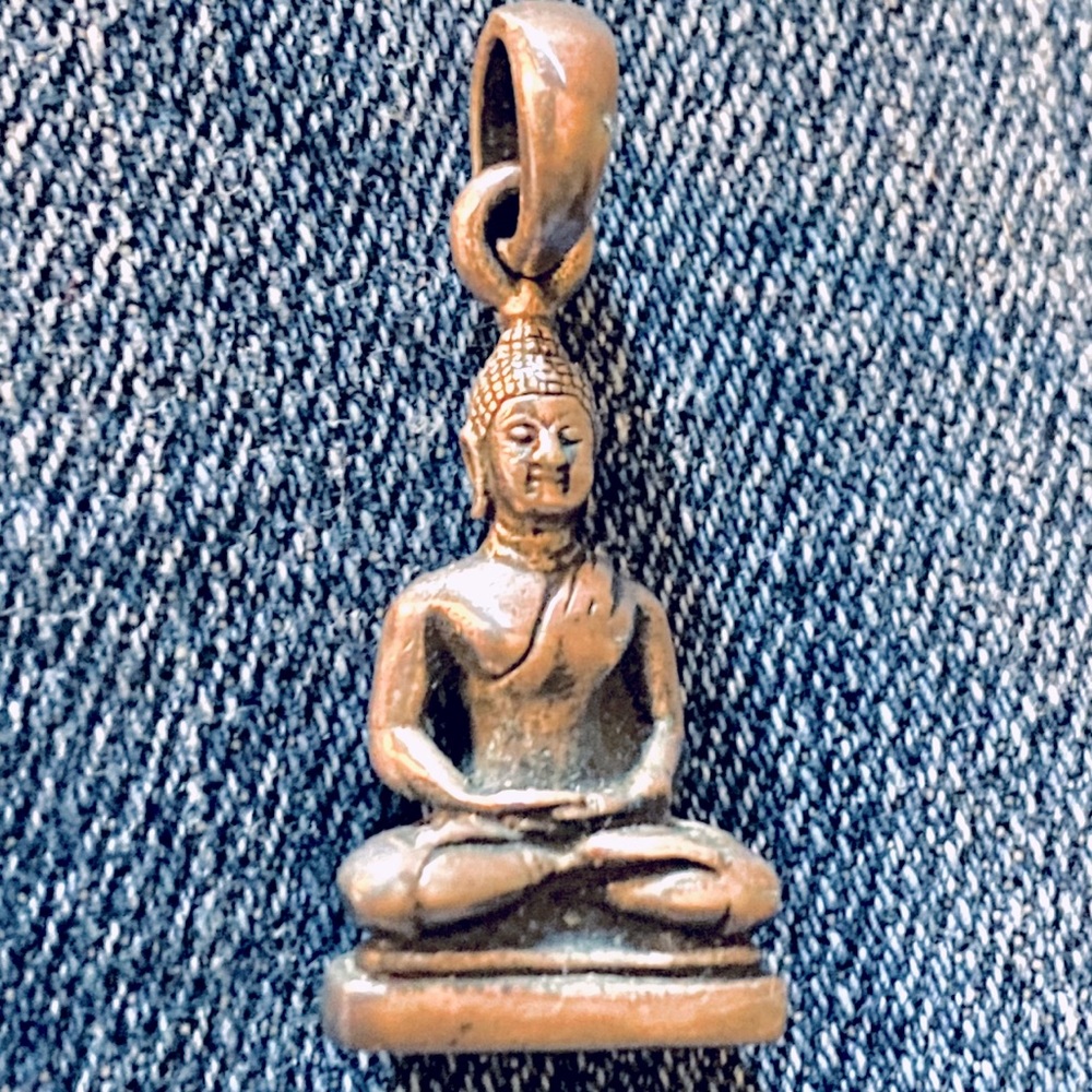 Vintage Meditation Buddha Sterling Silver Pendant